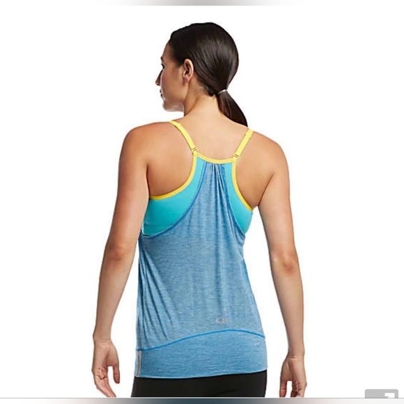 Icebreaker Spirit tank, merino wool, size L, blue and yellow - Picture 2 of 7